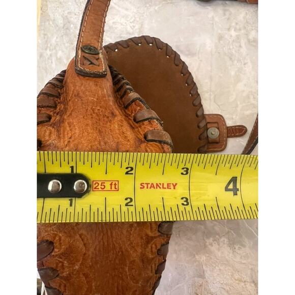 Patricia Nash Barcellona Saddle Bag Burnished Tooled Italian Brown Leather - Picture 11 of 11